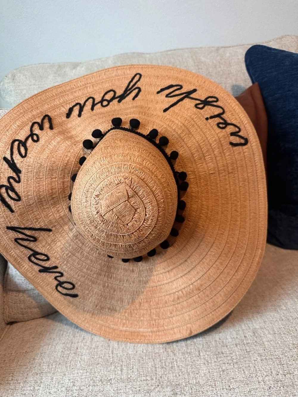 NWT Mud Pie “Wish You Were Here” Oversized Floppy Sun Hat